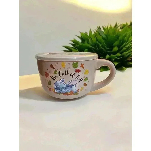 NEW - Disney's Lilo & STITCH - Ceramic Soup Mug - 24oz w/ Pressure Release Lid - Picture 1 of 4